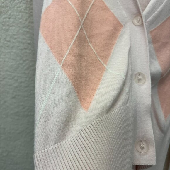 Small - 525 America - Pink Argyle Cardigan Rent the Runway $138 msrp - Picture 9 of 14